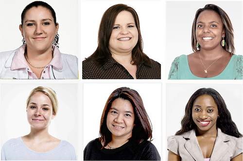 diverse group of six women's faces